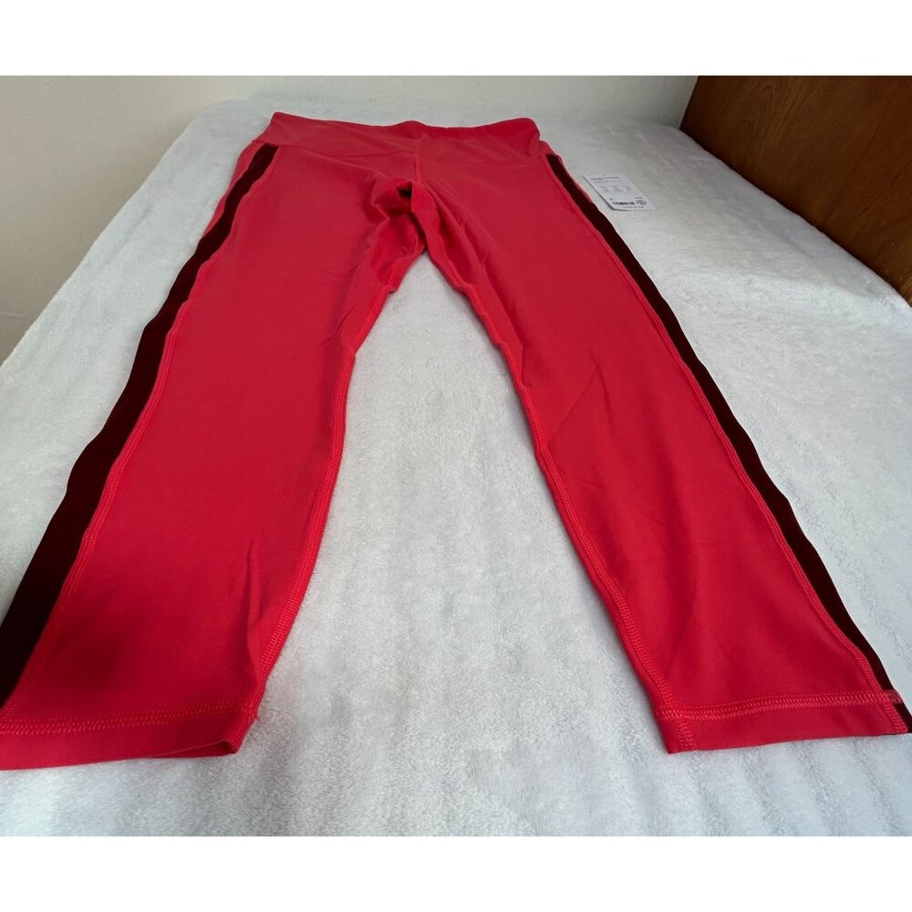 Athleta Elation High Rise Colorblock 7/8 Tight Leggings Red Large Yoga New $99